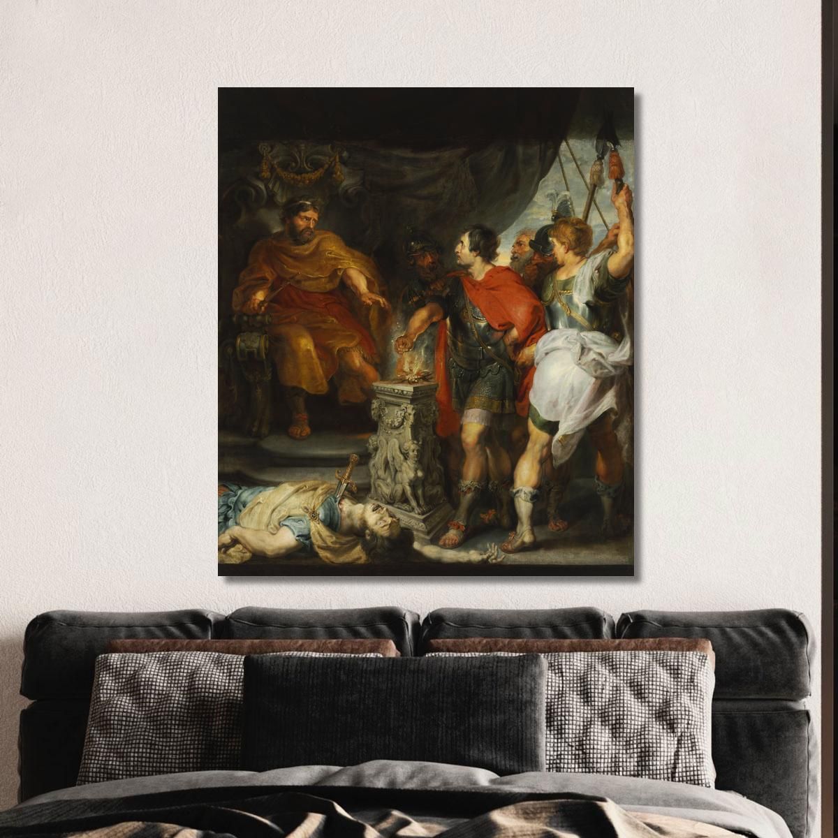 Mucius Scaevola Before Lars Porsenna Peter Paul Rubens ppr116 canvas print 