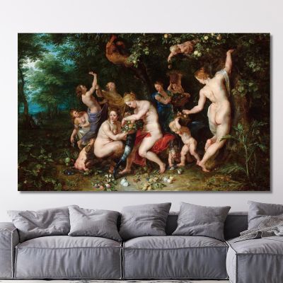 Nymphs Filling The Cornucopia Peter Paul Rubens ppr124 canvas print 