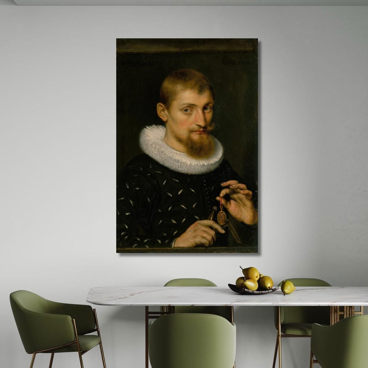 Portrait Of A Man Possibly An Architect Or Geographer Peter Paul Rubens ppr134 canvas print 