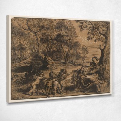 Rest On The Flight Into Egypt Peter Paul Rubens ppr157 canvas print 