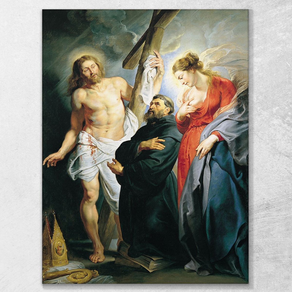 Saint Augustine Between Christ And The Virgin Peter Paul Rubens ppr170 canvas print 