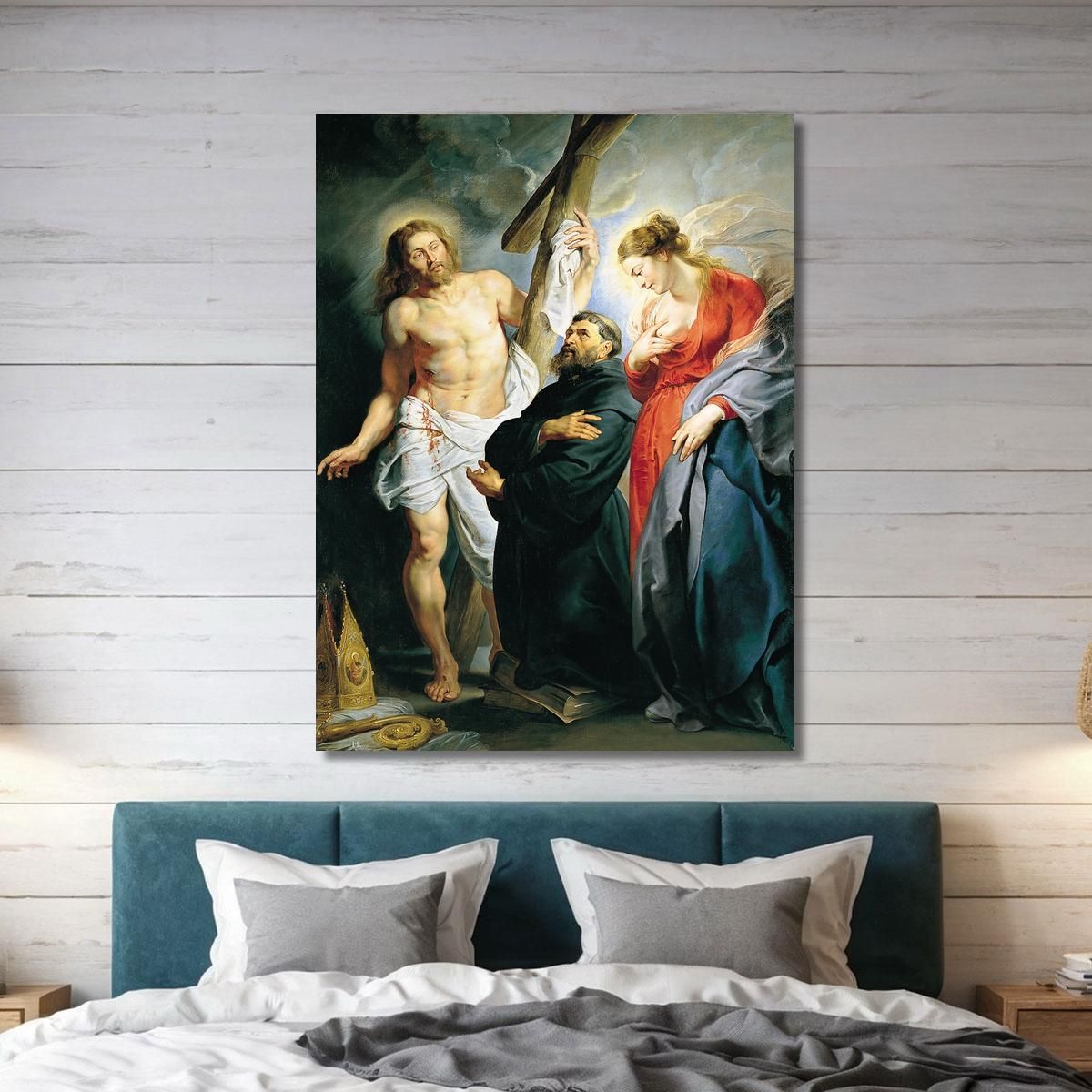 Saint Augustine Between Christ And The Virgin Peter Paul Rubens ppr170 canvas print 