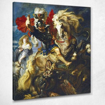 St George Battles The Dragon Peter Paul Rubens ppr175 canvas print 