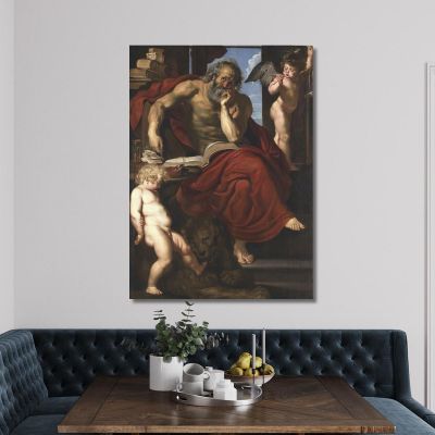St. Jerome In His Hermitage Peter Paul Rubens ppr179 canvas print 