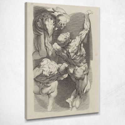 Study Of Three Naked Men Peter Paul Rubens ppr196 canvas print 