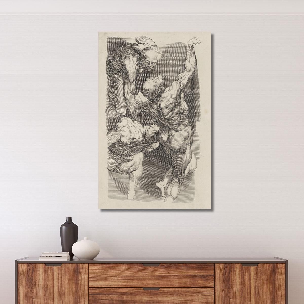 Study Of Three Naked Men Peter Paul Rubens ppr196 canvas print 