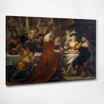 The Feast Of Herod. Salome Bringing The Head Of St John The Baptist On A Charger Peter Paul Rubens ppr235 canvas print 