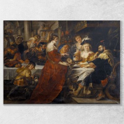 The Feast Of Herod. Salome Bringing The Head Of St John The Baptist On A Charger Peter Paul Rubens ppr235 canvas print 