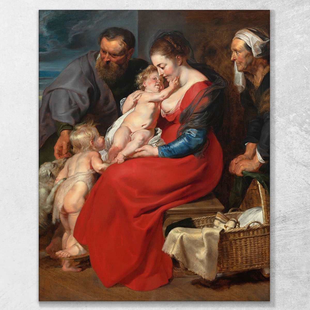 The Holy Family With Saints Elizabeth And John The Baptist Peter Paul Rubens ppr248 canvas print 