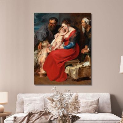 The Holy Family With Saints Elizabeth And John The Baptist Peter Paul Rubens ppr248 canvas print 