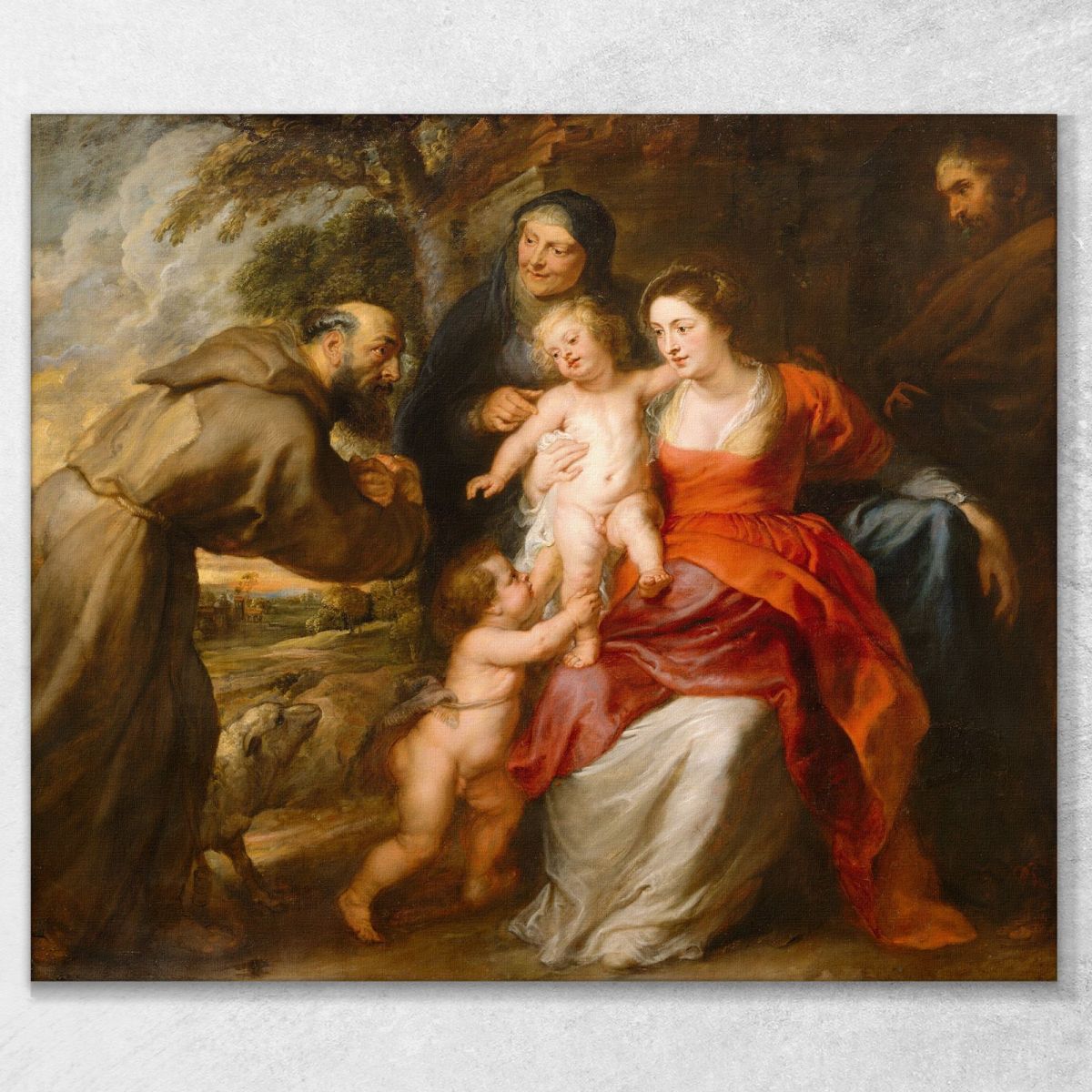 The Holy Family With Saints Francis And Anne And The Infant Saint John The Baptist Peter Paul Rubens ppr249 canvas print 