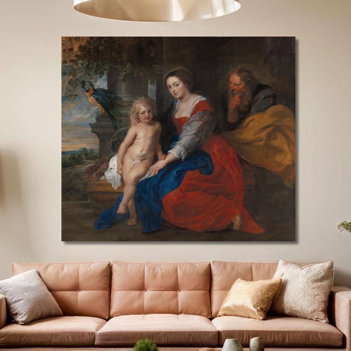 The Holy Family With The Parrot Peter Paul Rubens ppr252 canvas print 