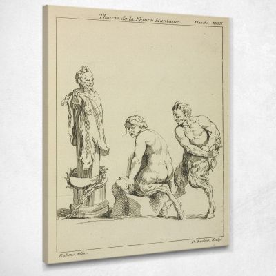 Two Satyrs And The Head Of A Satyr Peter Paul Rubens ppr312 canvas print 