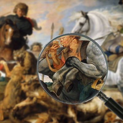 Wolf And Fox Hunt Peter Paul Rubens ppr323 canvas print