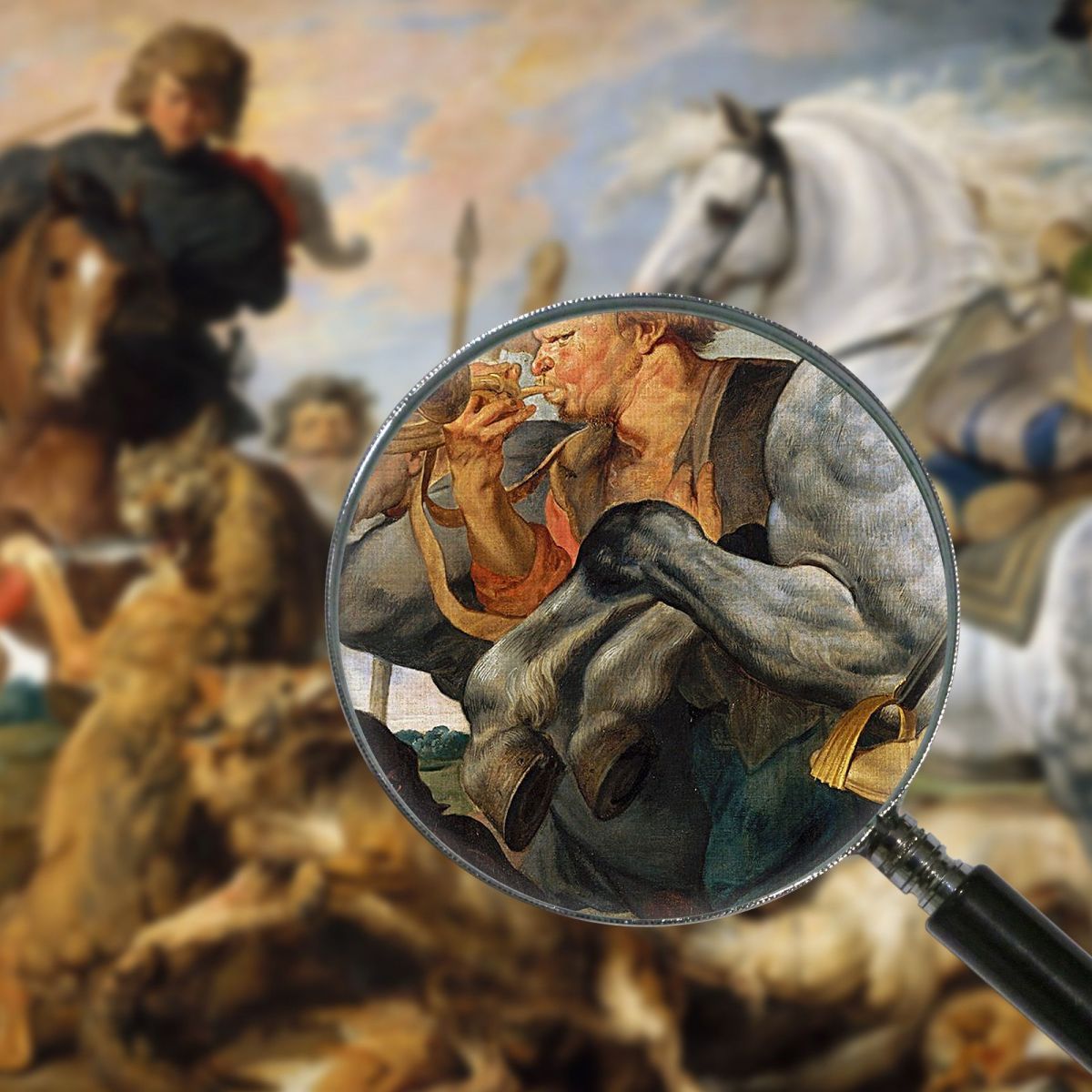 Wolf And Fox Hunt Peter Paul Rubens ppr323 canvas print