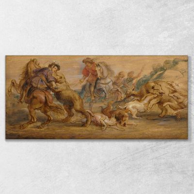 Study For The Bear Hunt For The Alcázar Madrid Peter Paul Rubens ppr326 canvas print 