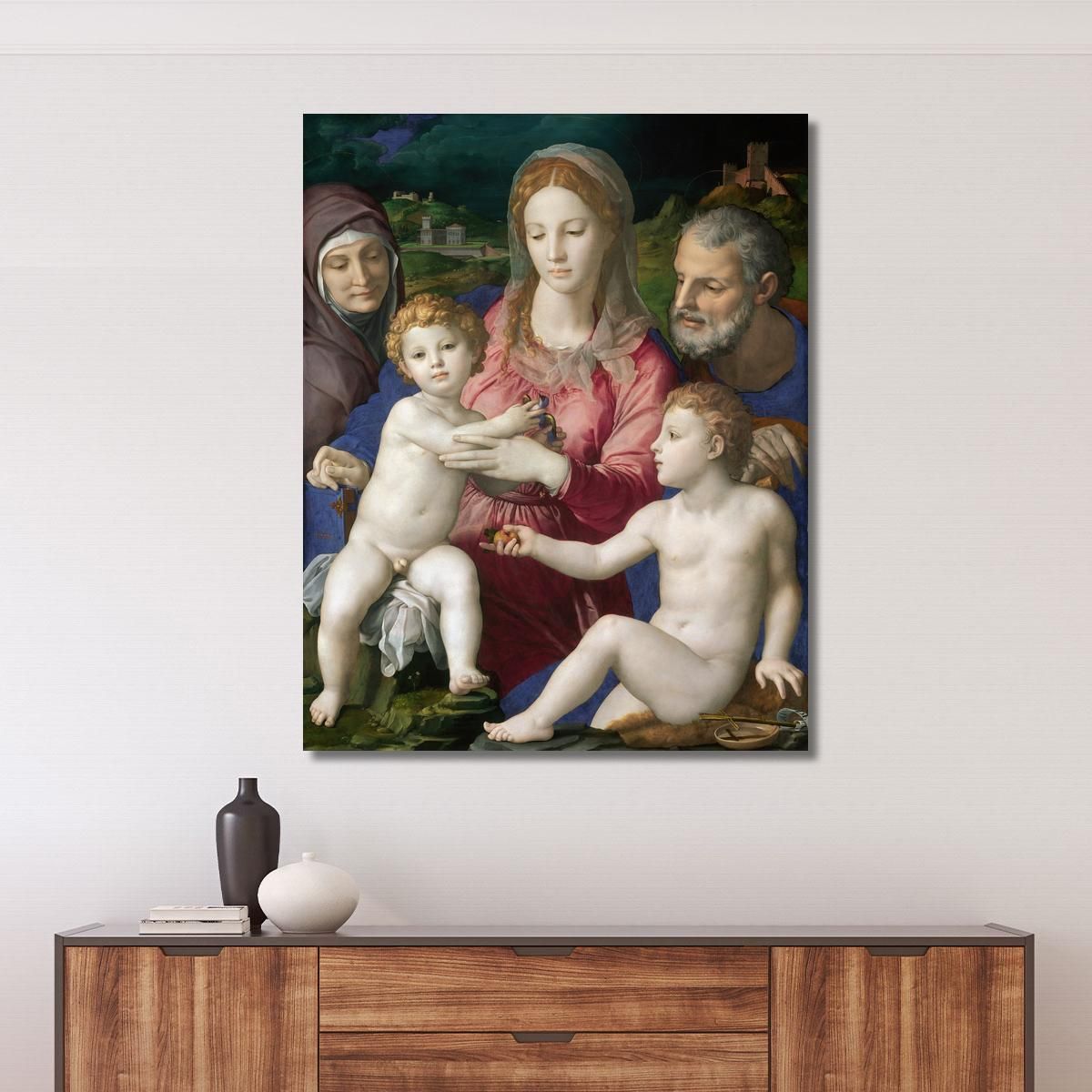 Holy Family With St. Anne And The Infant St. John Agnolo Bronzino abz7 canvas print 