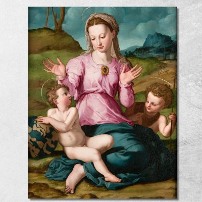 Madonna And Child With Saint John The Baptist Agnolo Bronzino abz8 canvas print 