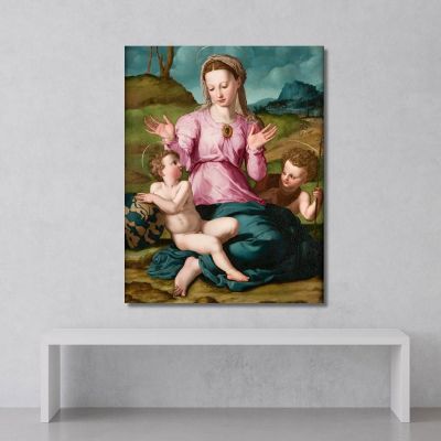 Madonna And Child With Saint John The Baptist Agnolo Bronzino abz8 canvas print 