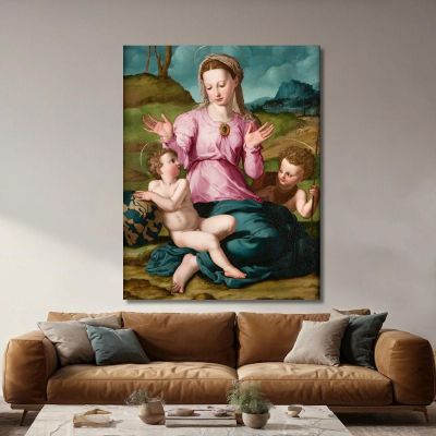 Madonna And Child With Saint John The Baptist Agnolo Bronzino abz8 canvas print 