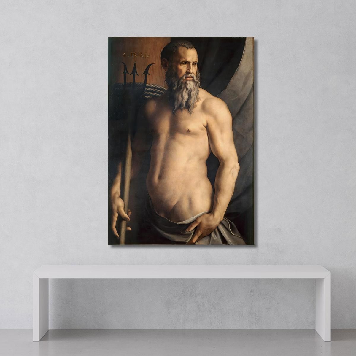Portrait Of Andrea Doria As Neptune Agnolo Bronzino abz11 canvas print 