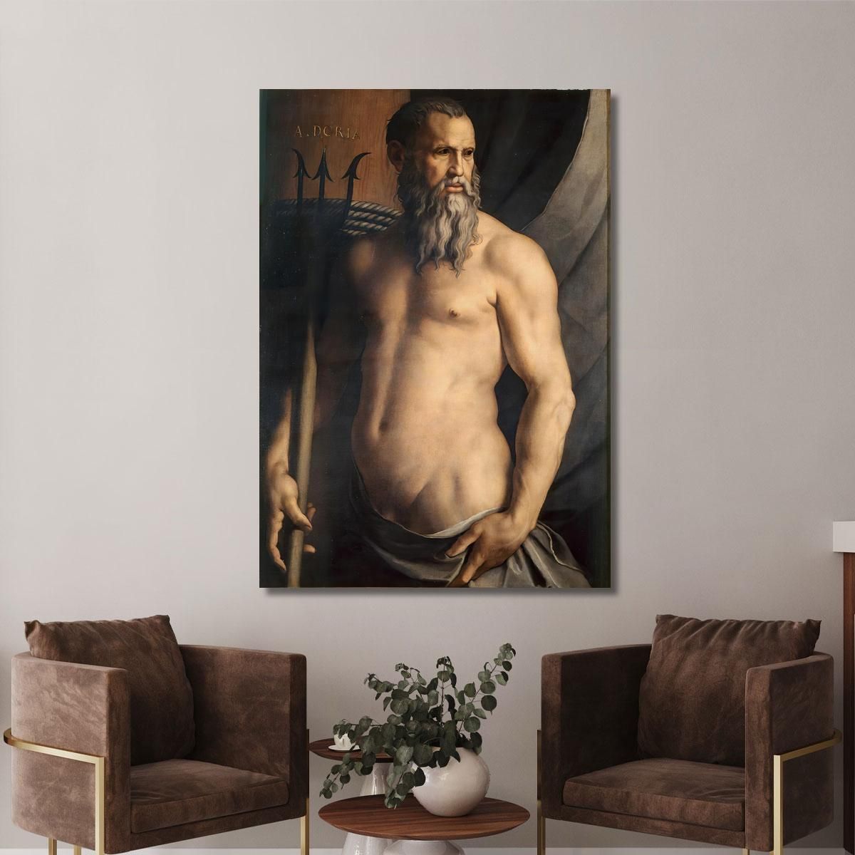 Portrait Of Andrea Doria As Neptune Agnolo Bronzino abz11 canvas print 
