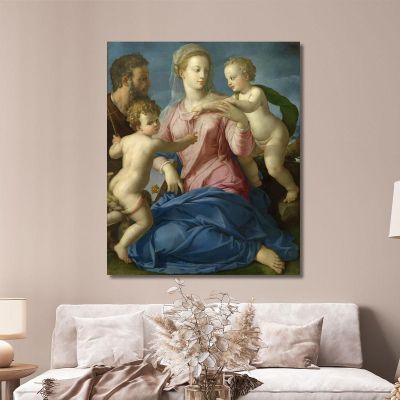 The Holy Family With The Infant Saint John The Baptist Agnolo Bronzino abz19 canvas print 