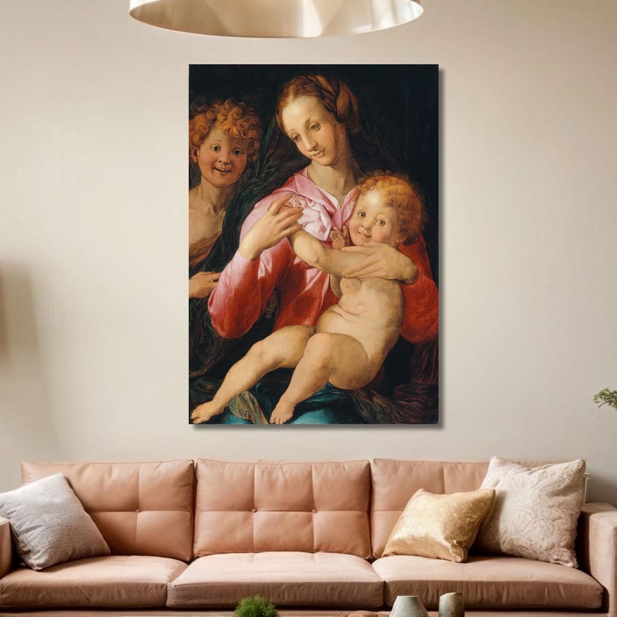 Virgin And Child With The Young Saint John The Baptist Agnolo Bronzino abz25 canvas print 