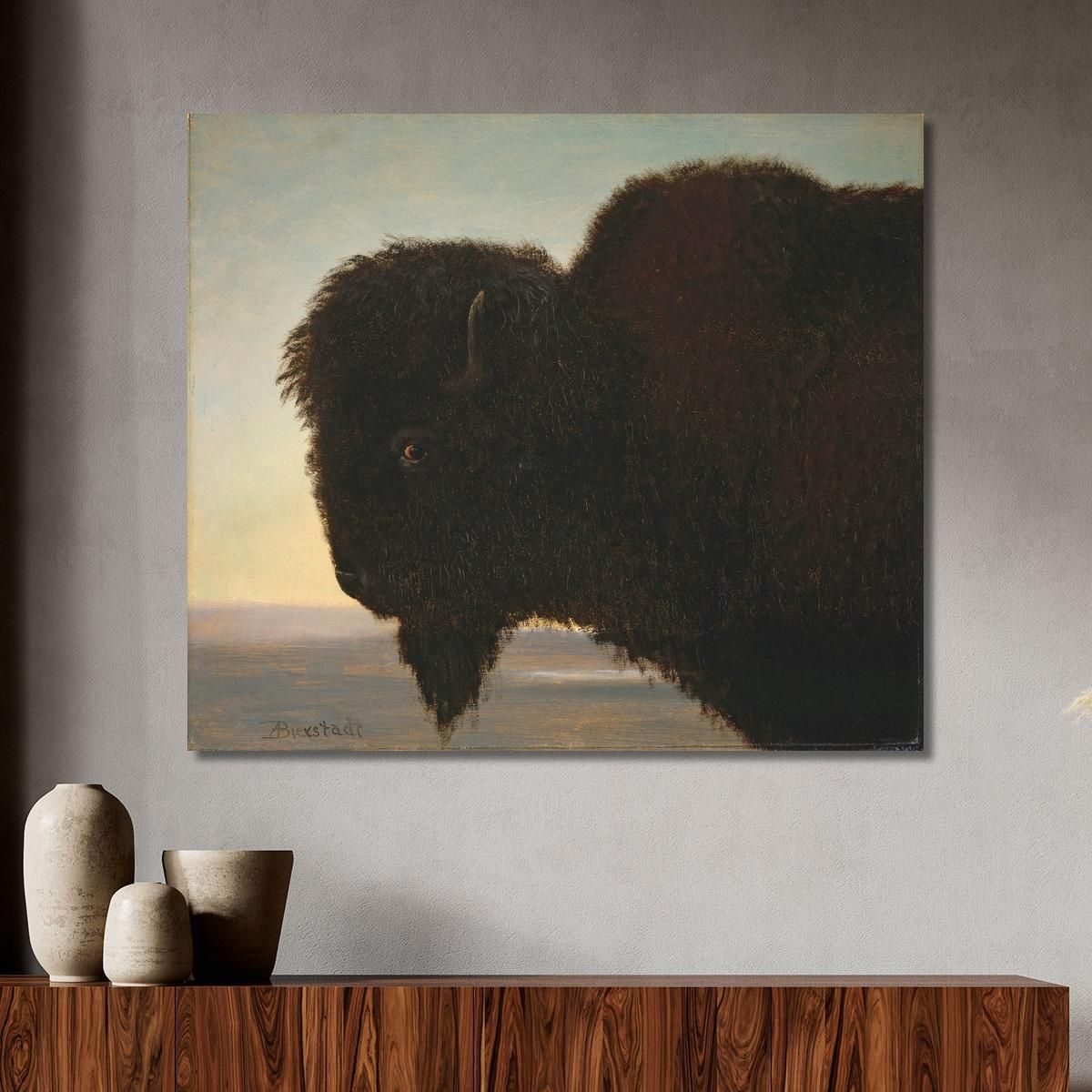 Buffalo Head Albert Bierstadt abr7 canvas print 