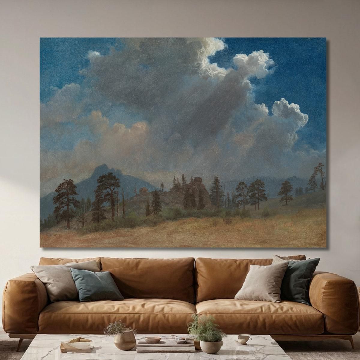 Fir Trees And Storm Clouds Albert Bierstadt abr24 canvas print 