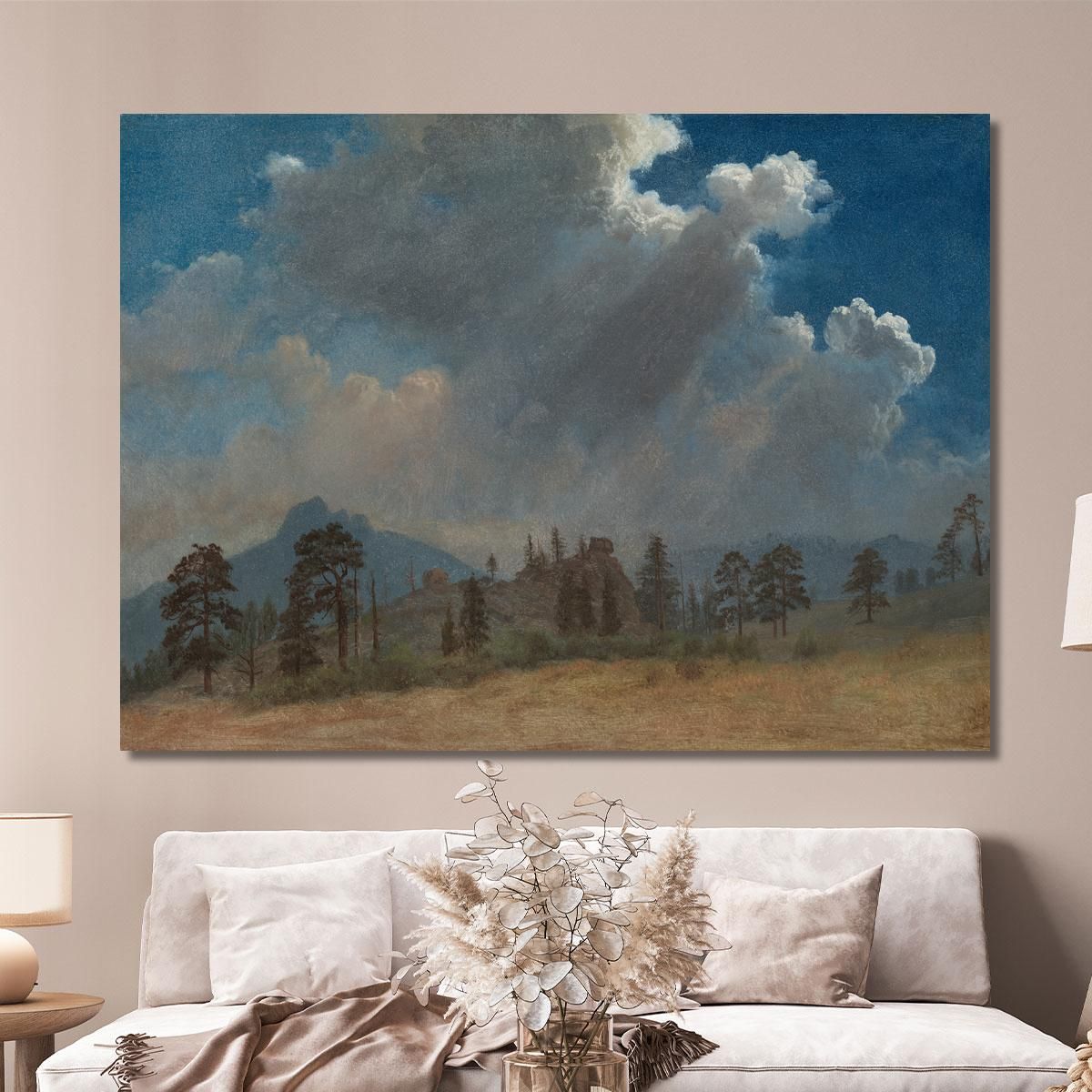 Fir Trees And Storm Clouds Albert Bierstadt abr24 canvas print 