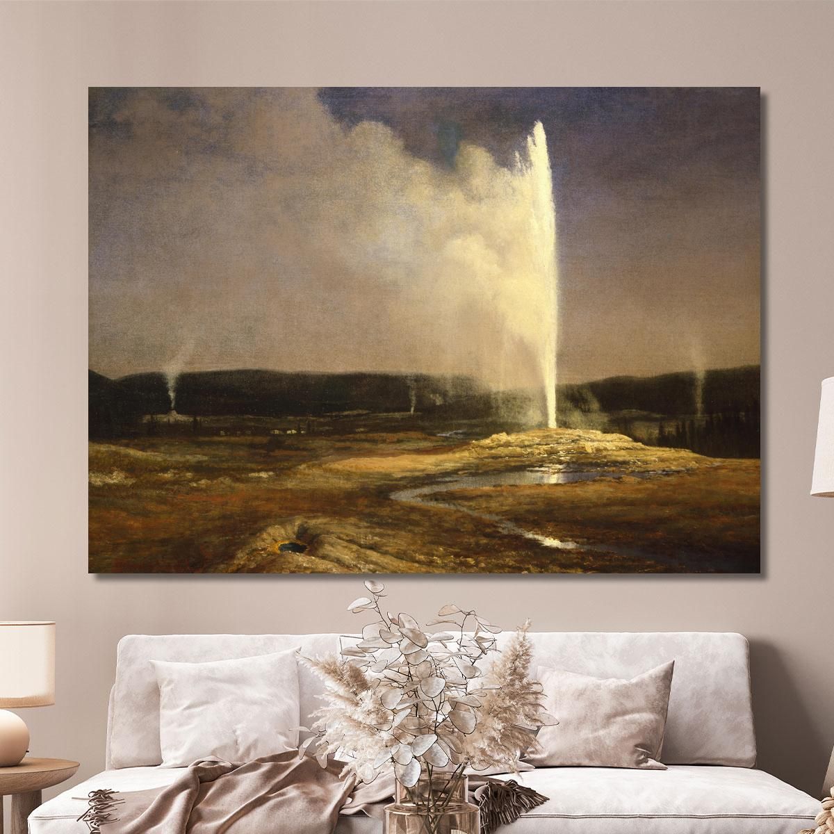 Geysers In Yellowstone Albert Bierstadt abr27 canvas print 