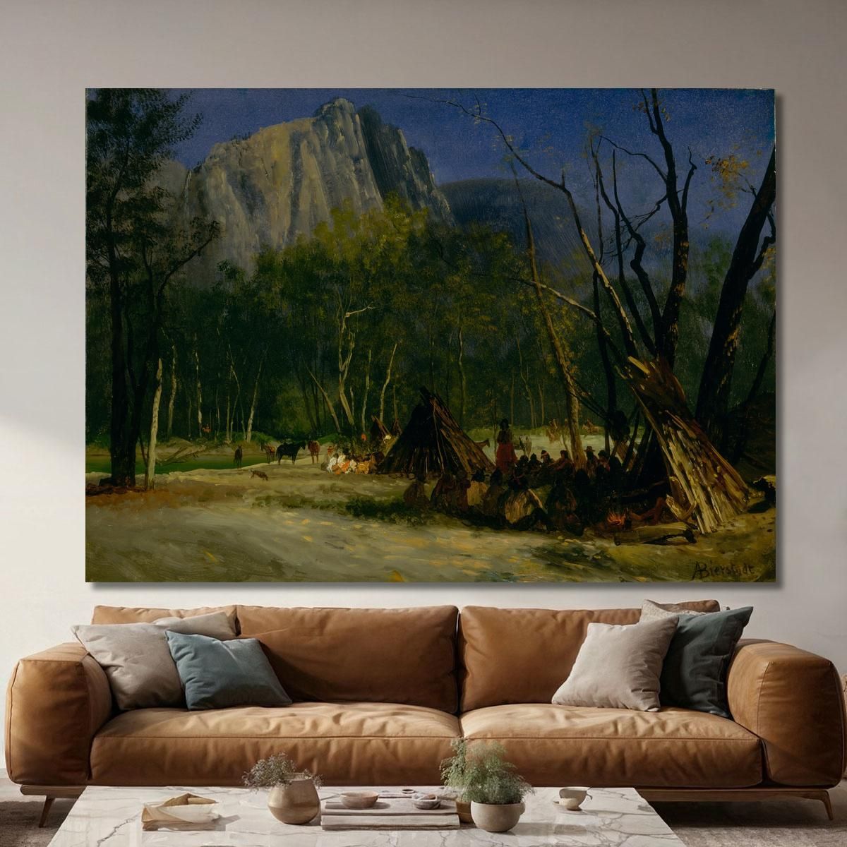 Indians In Council California Albert Bierstadt abr39 canvas print 