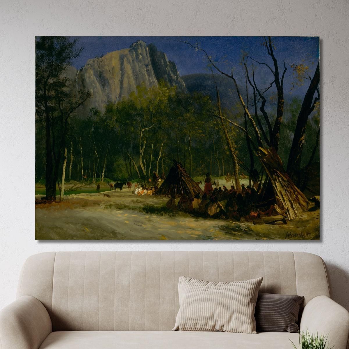 Indians In Council California Albert Bierstadt abr39 canvas print 