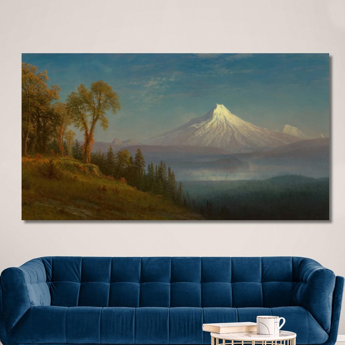 Mount St. Helens Columbia River Oregon Albert Bierstadt abr63 canvas print 