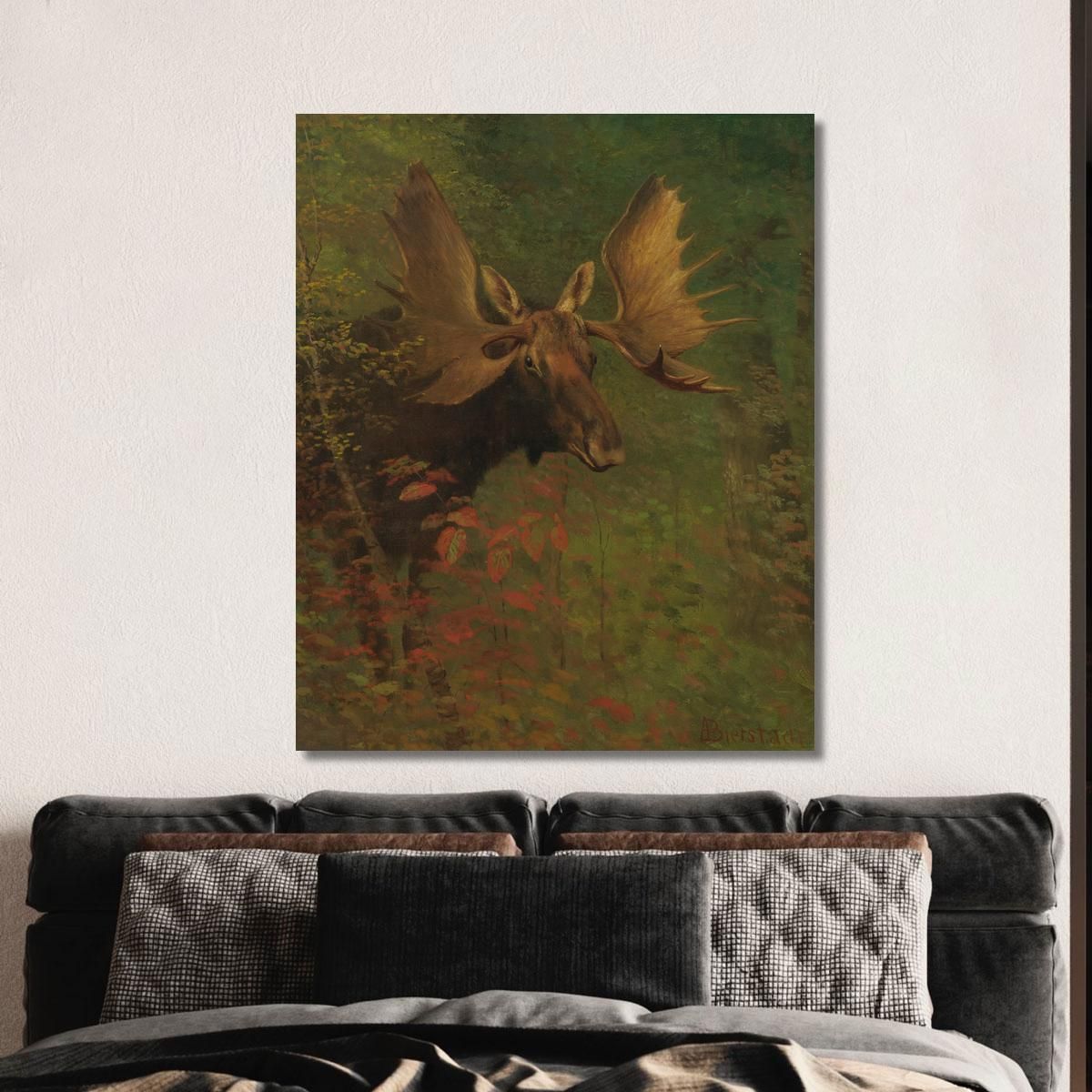 Study Of A Moose Albert Bierstadt abr94 canvas print 