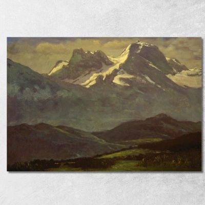 Summer Snow On The Peaks Or Snow Capped Mountains Albert Bierstadt abr99 canvas print 