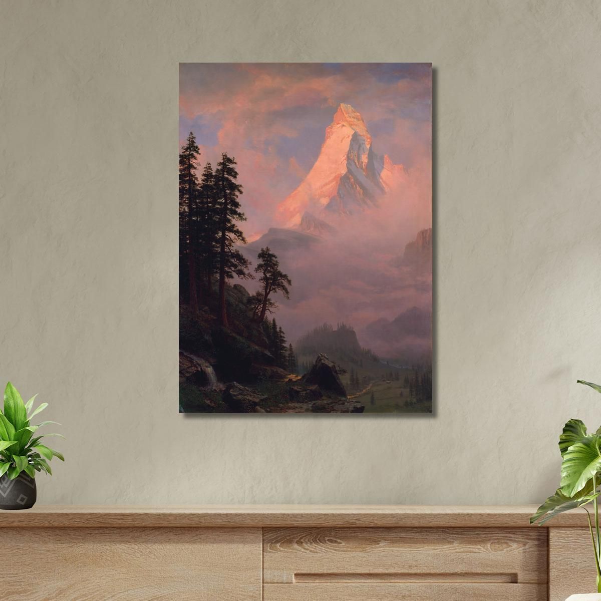 Sunrise On The Matterhorn Albert Bierstadt abr102 canvas print 