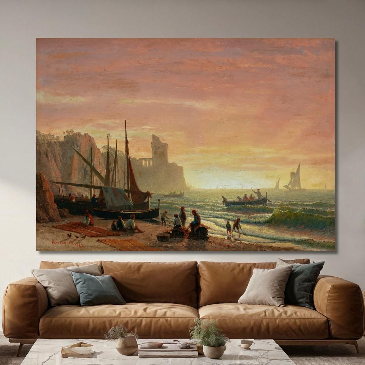 The Fishing Fleet Albert Bierstadt abr106 canvas print 