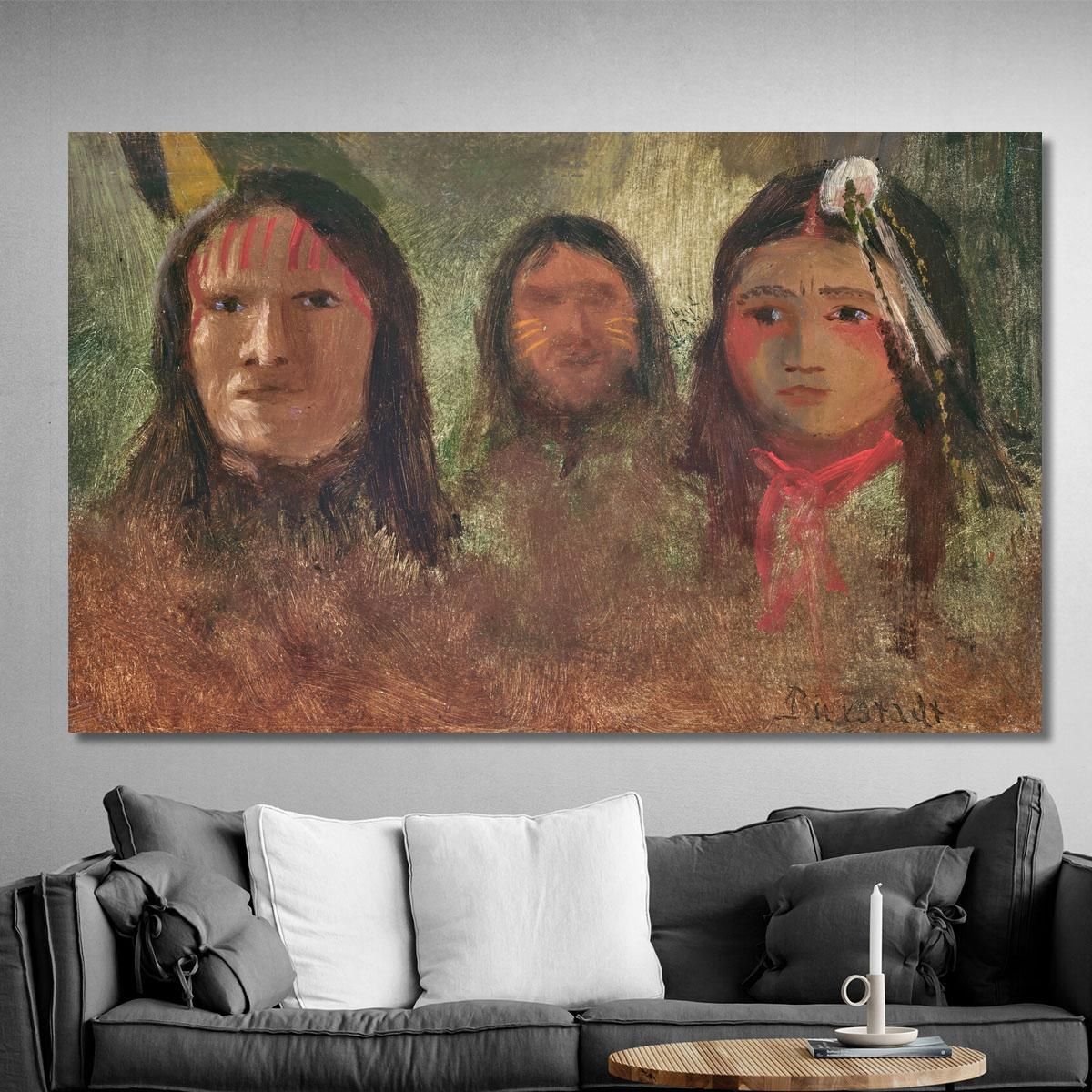 Three Indians Albert Bierstadt abr115 canvas print 