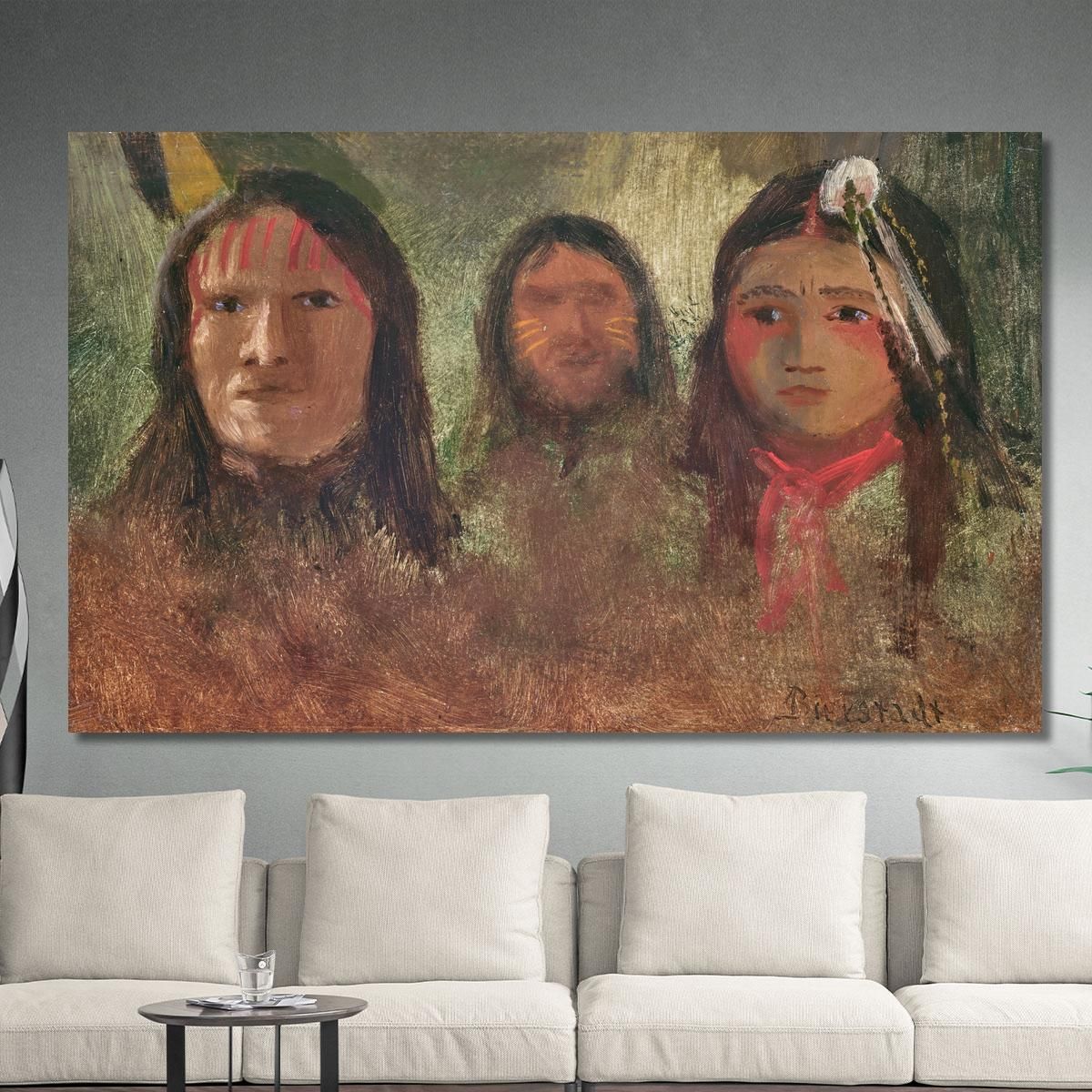 Three Indians Albert Bierstadt abr115 canvas print 