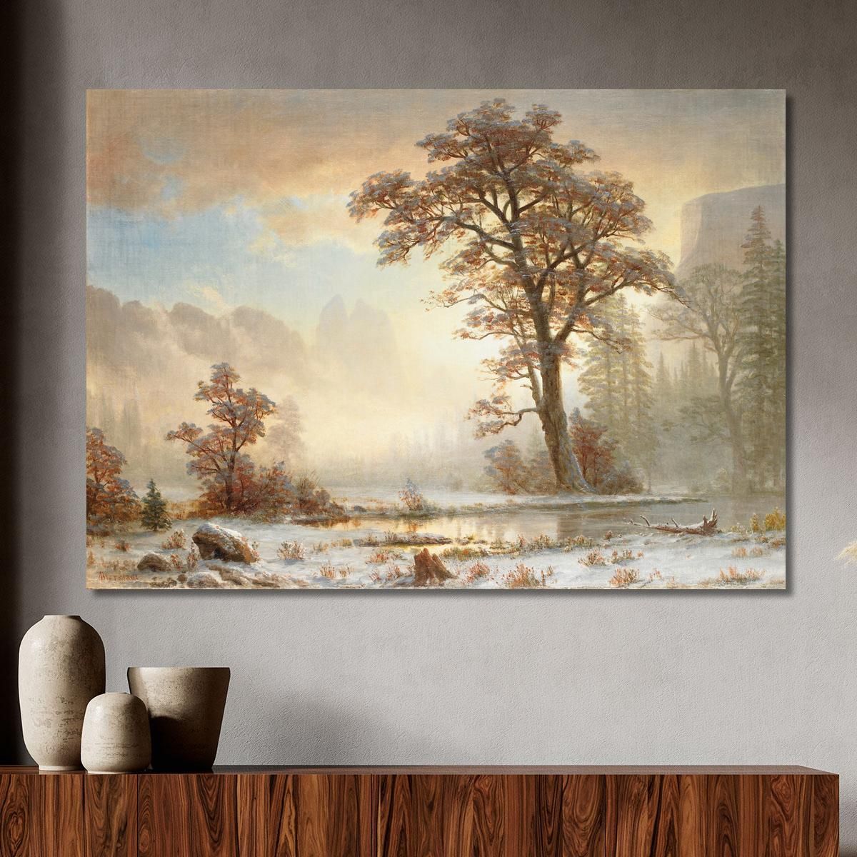 Valley Of The Yosemite-First Snowfall Of The Year Albert Bierstadt abr122 canvas print 