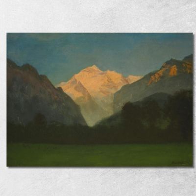 View Of Glacier Park Or Sunset On Peak Albert Bierstadt abr127 canvas print 