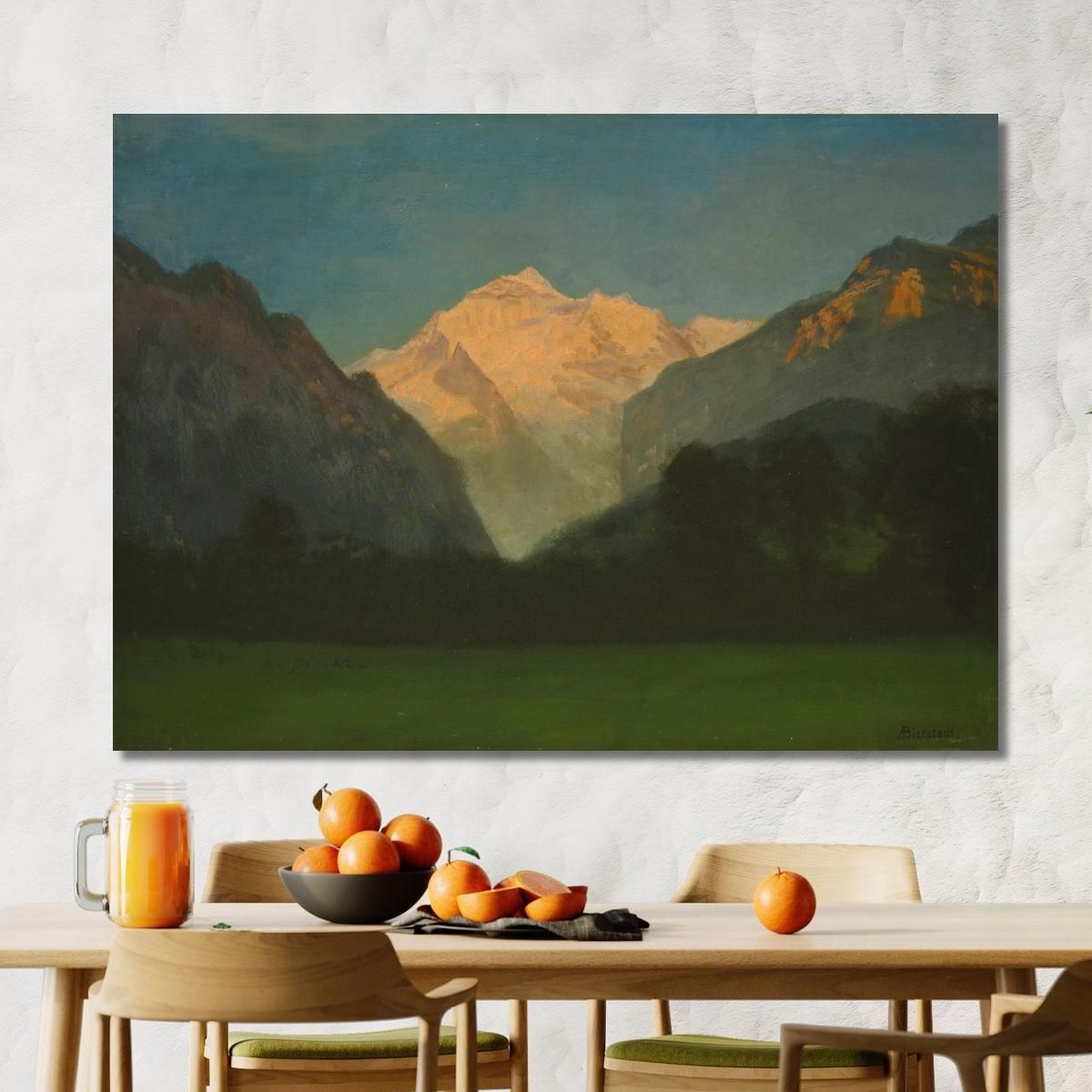 View Of Glacier Park Or Sunset On Peak Albert Bierstadt abr127 canvas print 