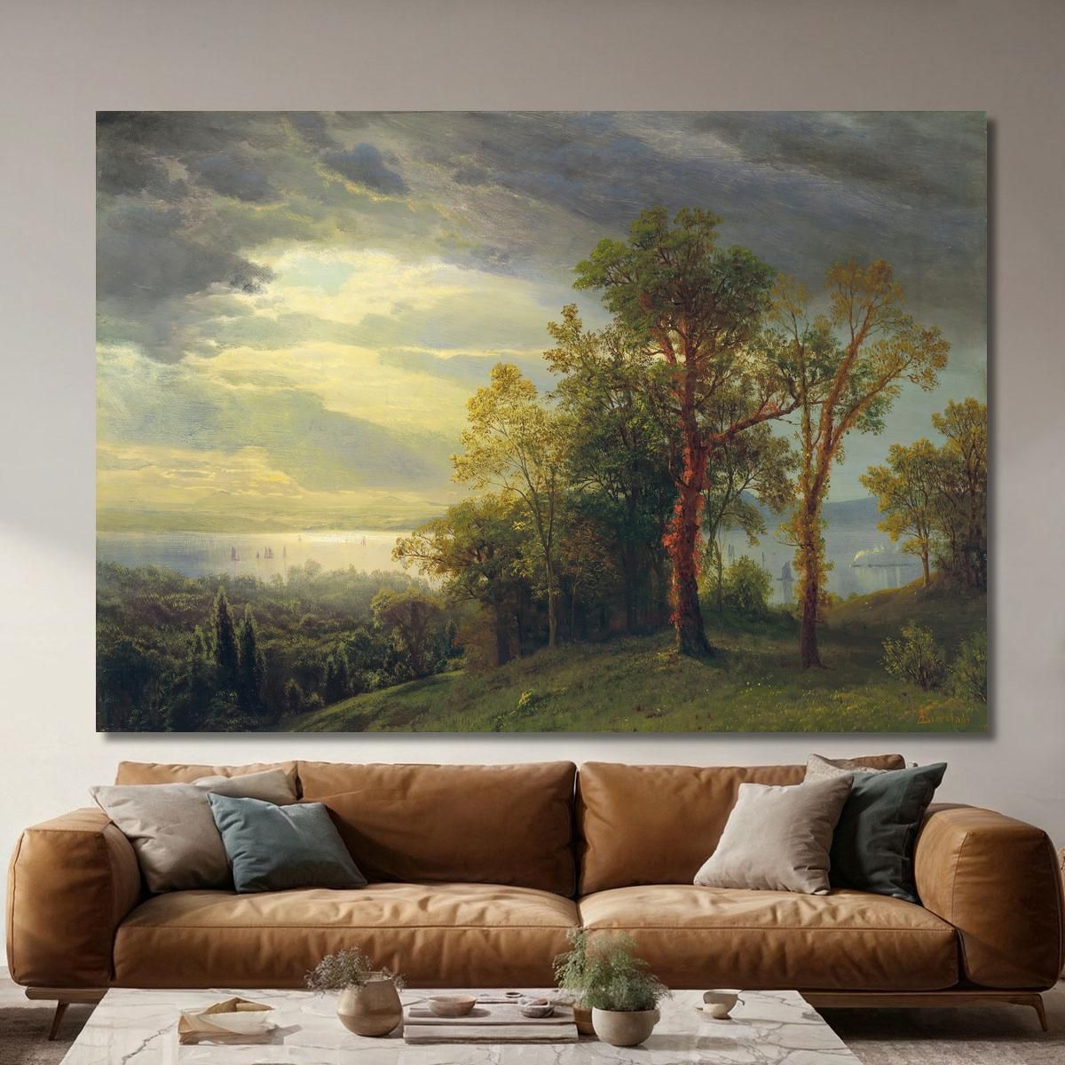 View On The Hudson Albert Bierstadt abr128 canvas print 