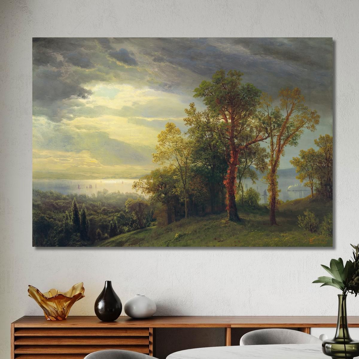 View On The Hudson Albert Bierstadt abr128 canvas print 