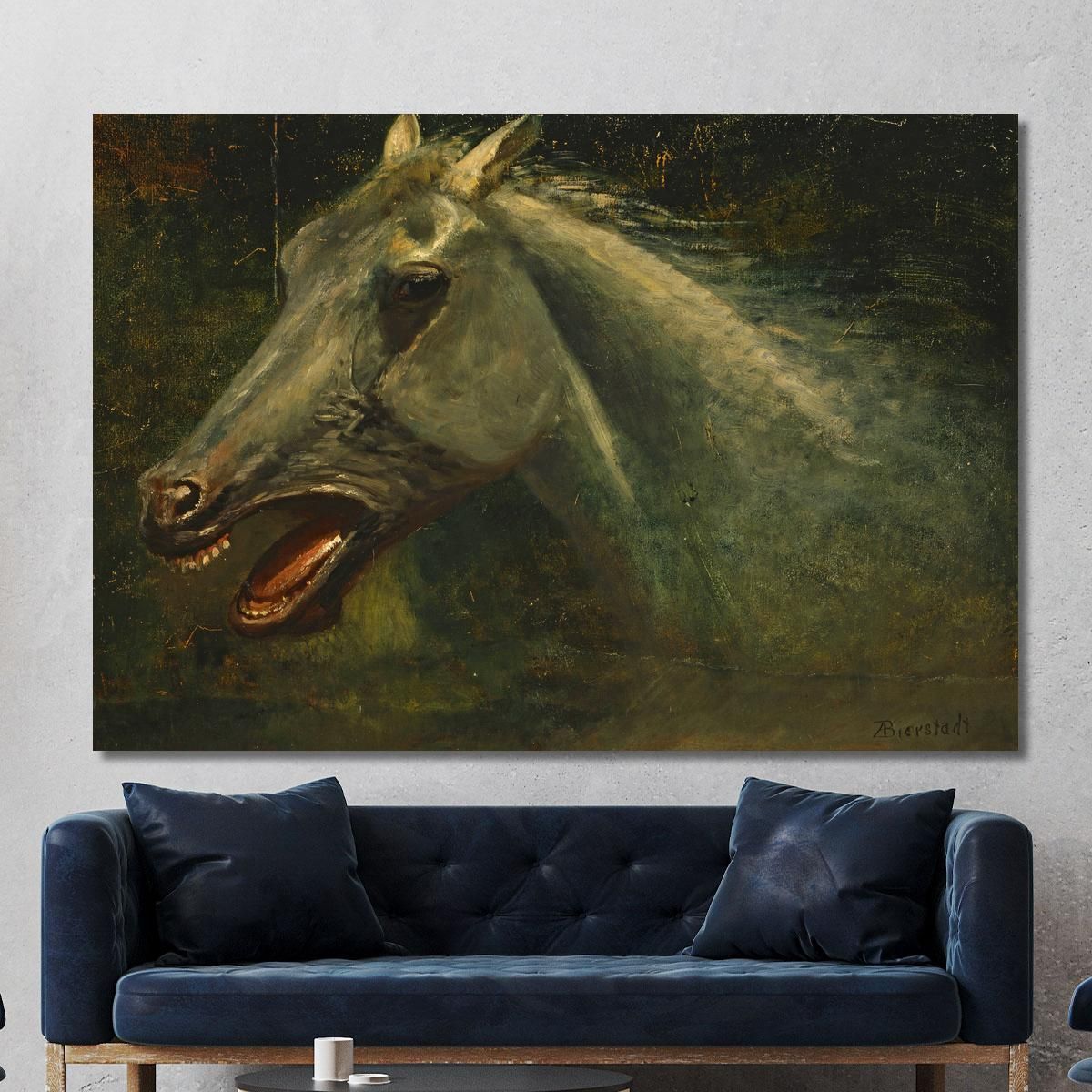 A Wild Stallion An Original Oil Sketch For The Last Of The Buffalo Albert Bierstadt abr141 canvas print 