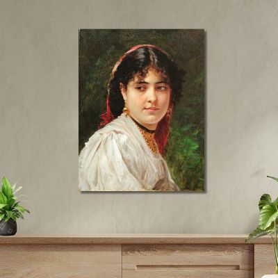 Portrait Of A Young Italian Woman Alexandre Cabanel acb33 canvas print 