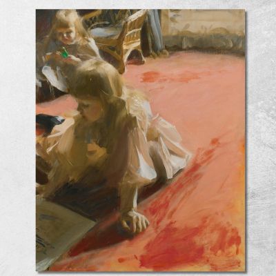 A Portrait Of The Daughters Of Ramón Subercaseaux Anders Zorn azn1 canvas print 