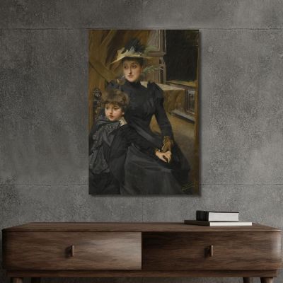 Fru Weguelin Med Son Mrs Weguelin And Her Son Anders Zorn azn22 canvas print 